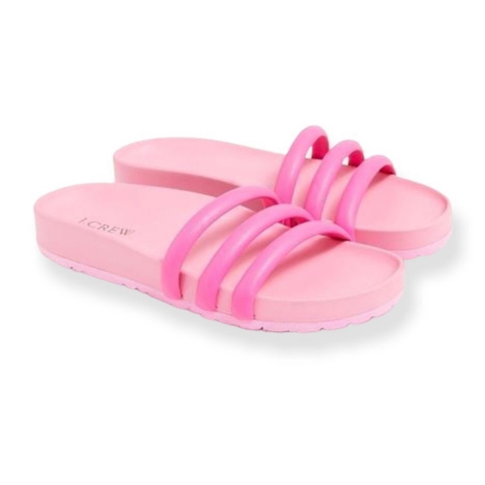 🆕J. Crew Pink Three Strap Slide Sandals